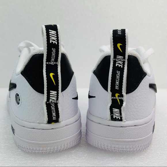 NIKE Air Force 1 LV8 AV4272-100 Black Sneaker Shoes - Kids 2Y - Picture 7 of 10